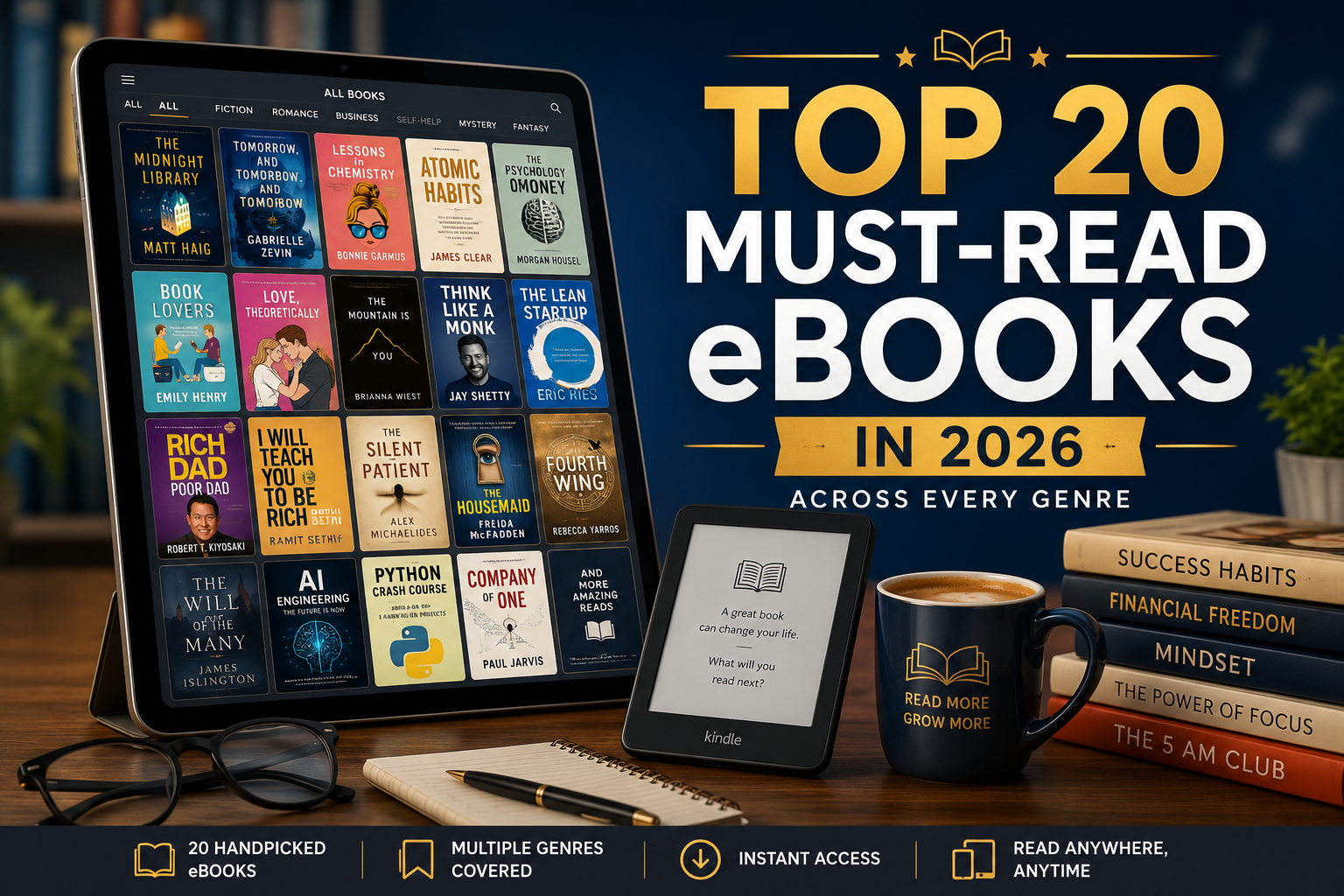 Top 20 Must-Read eBooks in 2026 (Across Every Genre)
